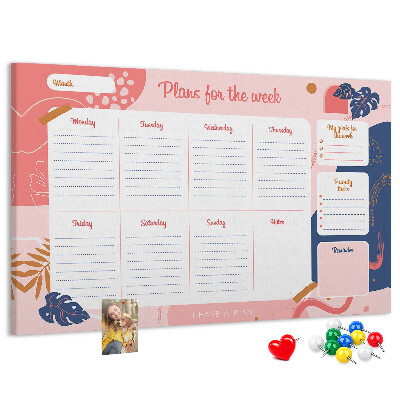 Wekelijkse planner met een kleurrijk plantenmotief