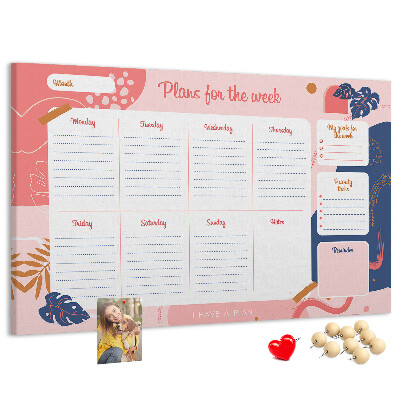 Wekelijkse planner met een kleurrijk plantenmotief