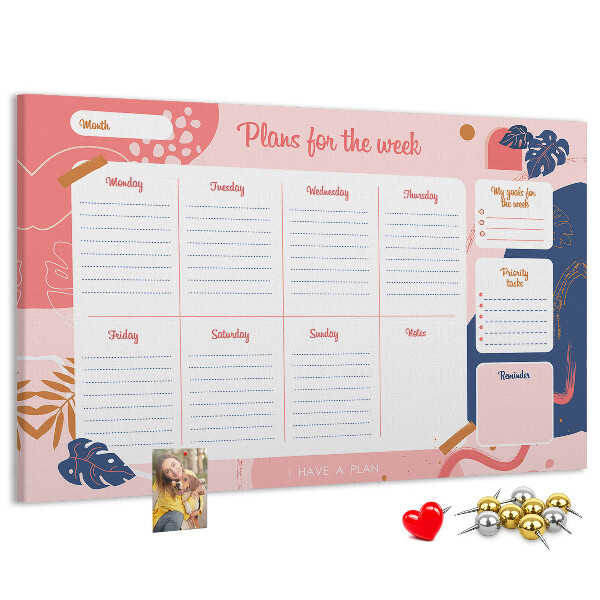 Wekelijkse planner met een kleurrijk plantenmotief