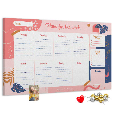 Wekelijkse planner met een kleurrijk plantenmotief