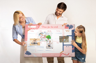 Wekelijkse planner met een kleurrijk plantenmotief