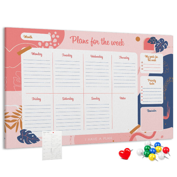 Wekelijkse planner met een kleurrijk plantenmotief