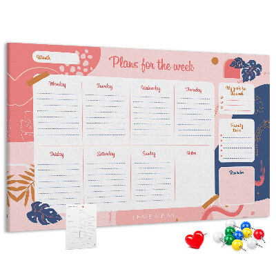 Wekelijkse planner met een kleurrijk plantenmotief