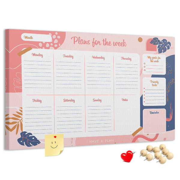 Wekelijkse planner met een kleurrijk plantenmotief