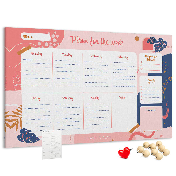 Wekelijkse planner met een kleurrijk plantenmotief