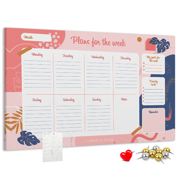 Wekelijkse planner met een kleurrijk plantenmotief
