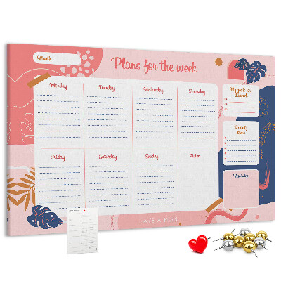 Wekelijkse planner met een kleurrijk plantenmotief