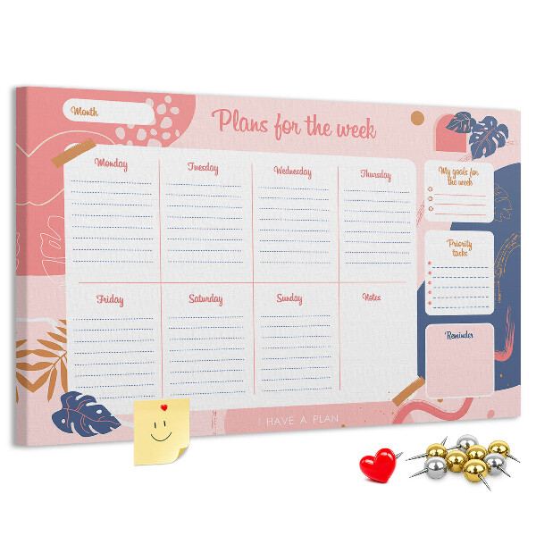 Wekelijkse planner met een kleurrijk plantenmotief