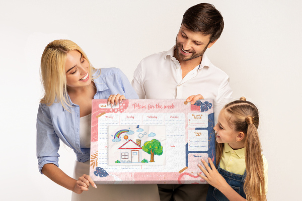 Wekelijkse planner met een kleurrijk plantenmotief