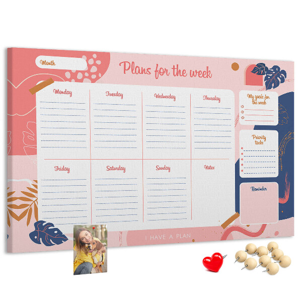 Wekelijkse planner met een kleurrijk plantenmotief