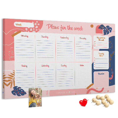 Wekelijkse planner met een kleurrijk plantenmotief