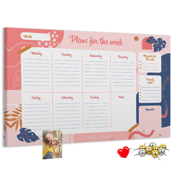 Wekelijkse planner met een kleurrijk plantenmotief