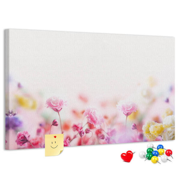 Kurkbord met bloemenpatroon in pasteltinten