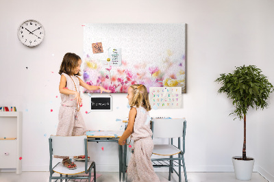 Kurkbord met bloemenpatroon in pasteltinten