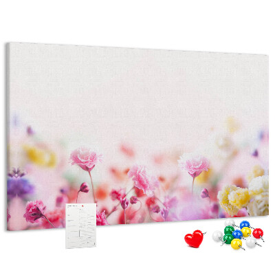 Kurkbord met bloemenpatroon in pasteltinten