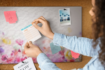 Kurkbord met bloemenpatroon in pasteltinten