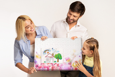 Kurkbord met bloemenpatroon in pasteltinten