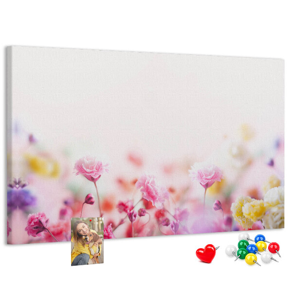 Kurkbord met bloemenpatroon in pasteltinten