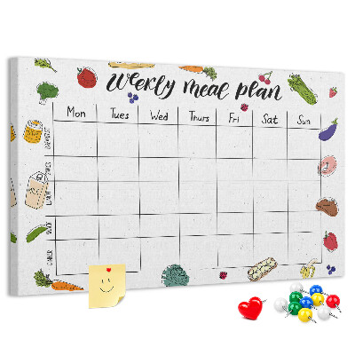 Kurkbord maaltijdplan voor de hele week