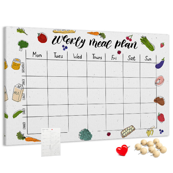 Kurkbord maaltijdplan voor de hele week