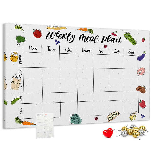 Kurkbord maaltijdplan voor de hele week