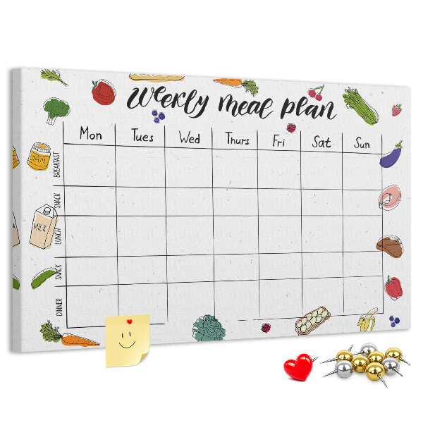 Kurkbord maaltijdplan voor de hele week