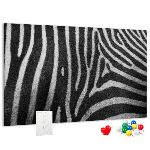 Prikbord met zwart-witte zebrastrepen