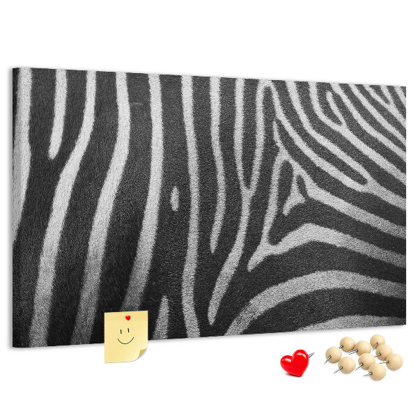 Prikbord met zwart-witte zebrastrepen