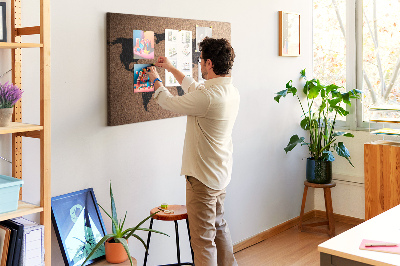 Prikbord wereldkaart van kurk