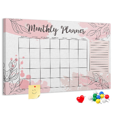 Prikbord met pastelkleurige bladeren en verfspatten