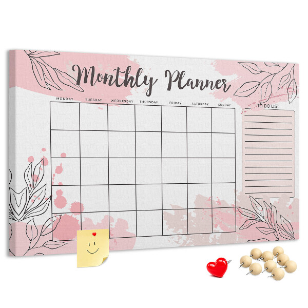 Prikbord met pastelkleurige bladeren en verfspatten
