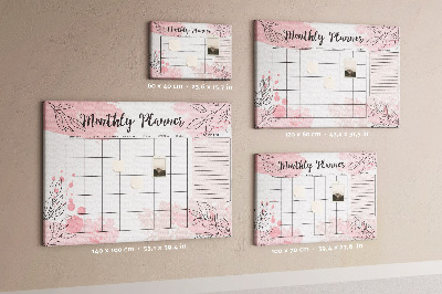 Prikbord met pastelkleurige bladeren en verfspatten