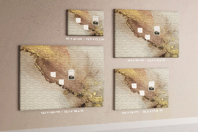 Kurk prikbord met abstract landschap met gouden accenten