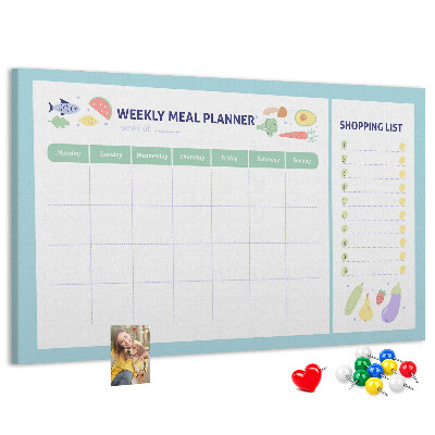 Kurkbord maaltijdplanner voor de hele week