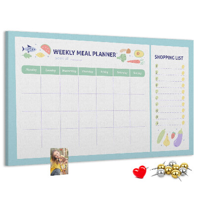 Kurkbord maaltijdplanner voor de hele week