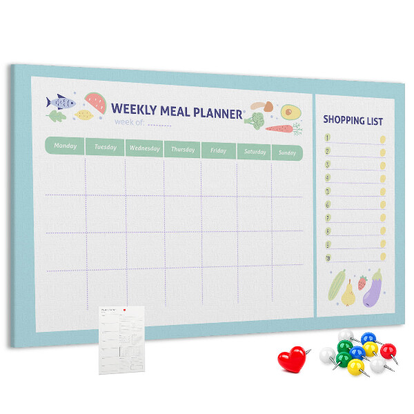 Kurkbord maaltijdplanner voor de hele week