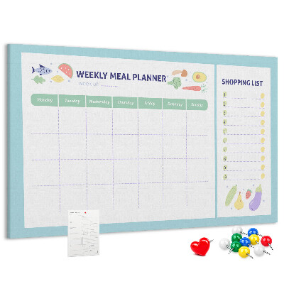 Kurkbord maaltijdplanner voor de hele week