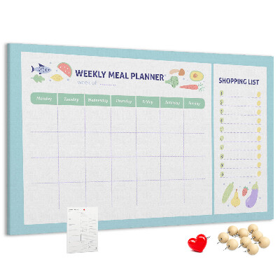 Kurkbord maaltijdplanner voor de hele week
