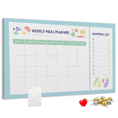 Kurkbord maaltijdplanner voor de hele week