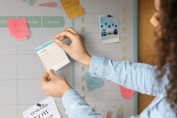 Kurkbord maaltijdplanner voor de hele week