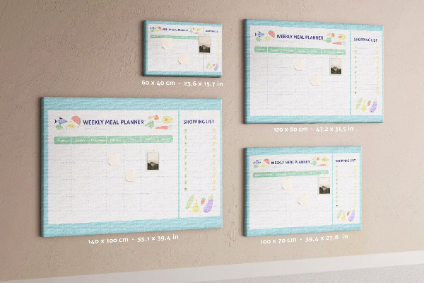 Kurkbord maaltijdplanner voor de hele week