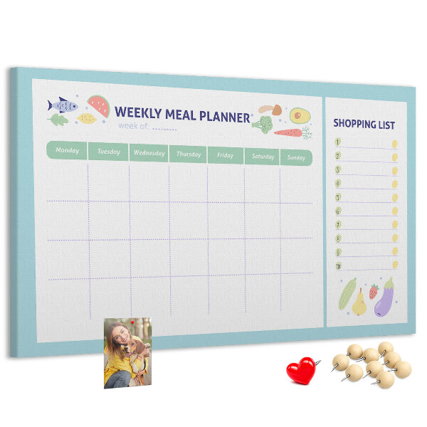 Kurkbord maaltijdplanner voor de hele week