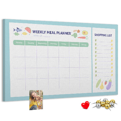Kurkbord maaltijdplanner voor de hele week