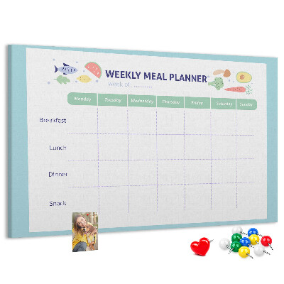 Maaltijdplanner prikbord voor elke week