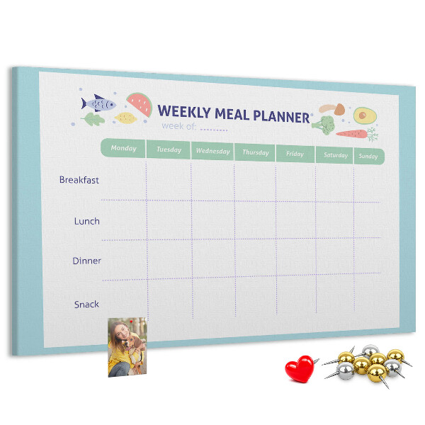 Maaltijdplanner prikbord voor elke week
