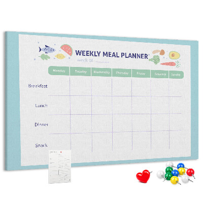 Maaltijdplanner prikbord voor elke week