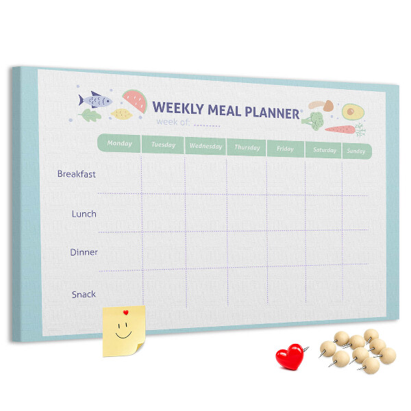 Maaltijdplanner prikbord voor elke week