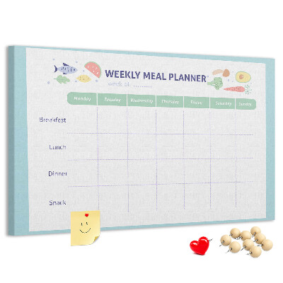 Maaltijdplanner prikbord voor elke week