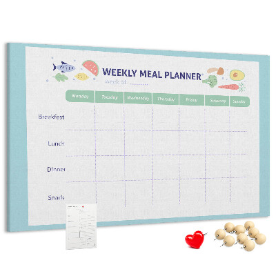 Maaltijdplanner prikbord voor elke week