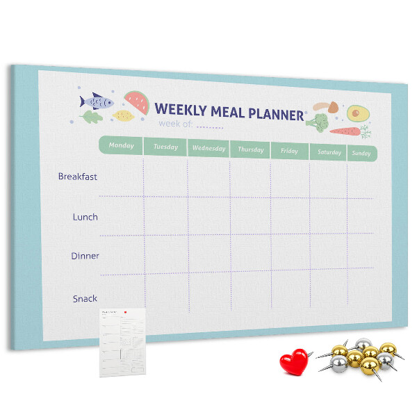 Maaltijdplanner prikbord voor elke week